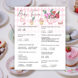 Floral tea party - Baby Trivia Baby Shower Game