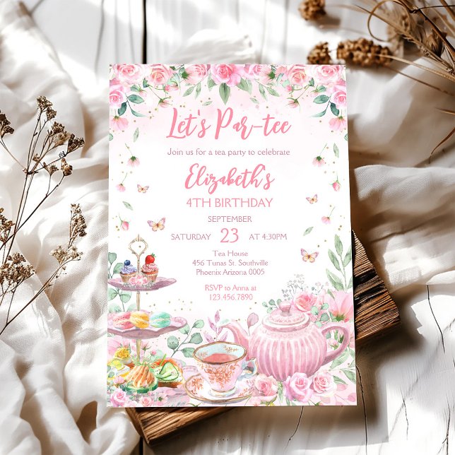 Floral Tea Party Birthday Invitation (Creator Uploaded)