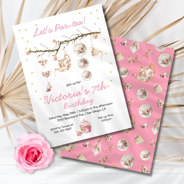 Floral Tea Party branch Birthday Invitation (Creator Uploaded)
