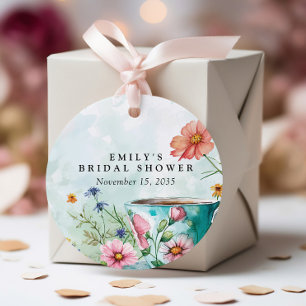 Floral Tea Party Bridal Shower Favor Tags