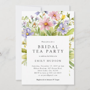 Floral Tea Party Bridal Shower Invitation