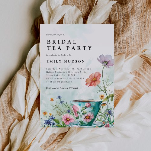 Floral Tea Party Bridal Shower Invitation