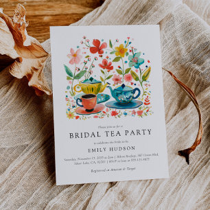 Floral Tea Party Bridal Shower Invitation