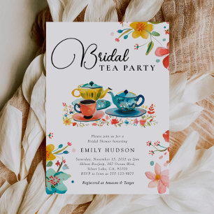 Floral Tea Party Bridal Shower Invitation