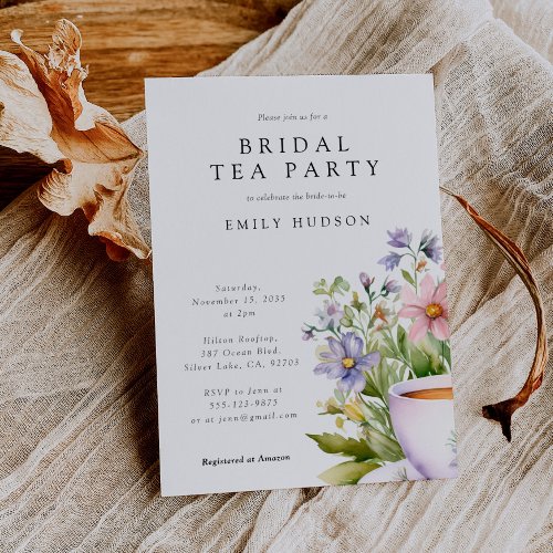 Floral Tea Party Bridal Shower Invitation