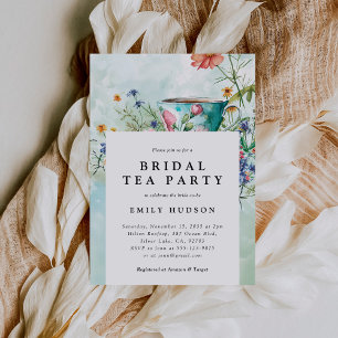 Floral Tea Party Bridal Shower Invitation