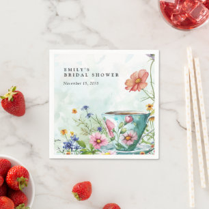 Floral Tea Party Bridal Shower Napkins