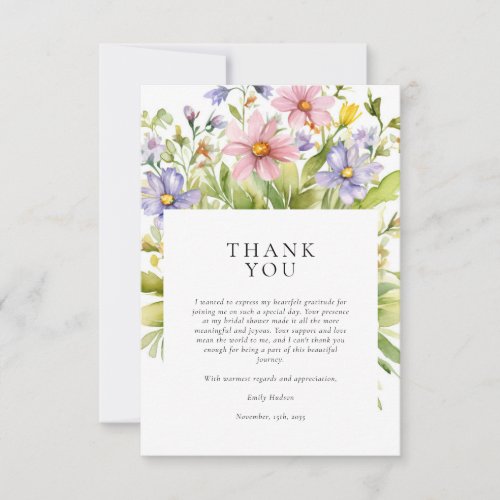 Floral Tea Party Bridal Shower Thank You Card