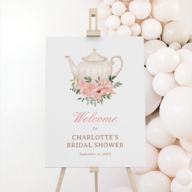 Floral Tea Party Bridal Shower Welcome Sign (Creator Uploaded)