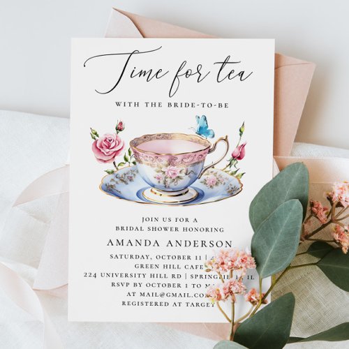 Floral Tea Party Bridal Shower with Butterfly