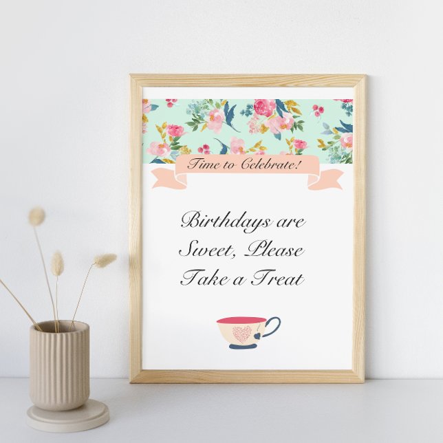Floral Tea Party Sign (Creator Uploaded)