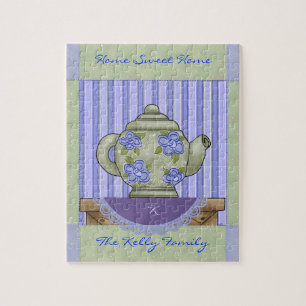 Floral Tea Pot Quilt Block Boxed Puzzle
