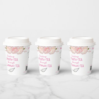 Floral Tea Quotes Custom Paper Coffee Tea Paper Cups