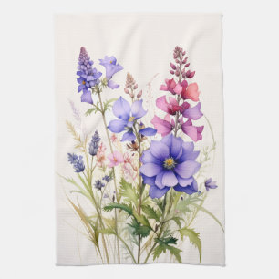 Floral Tea Towels, Wildflowers Dish Towel, Spring Kitchen Towel