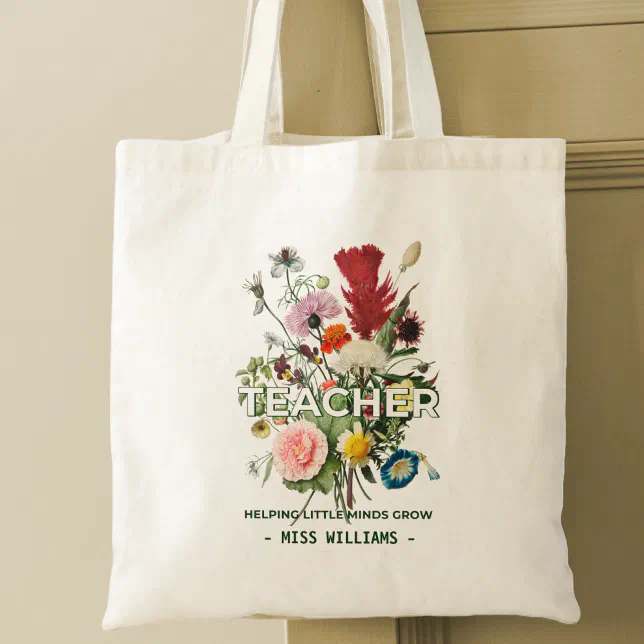 Floral Teacher Appreciation Tote Bag | Zazzle