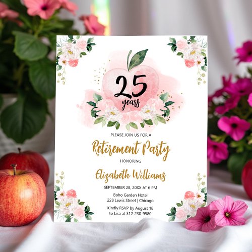 Floral Teacher Retirement Party Budget Invitation