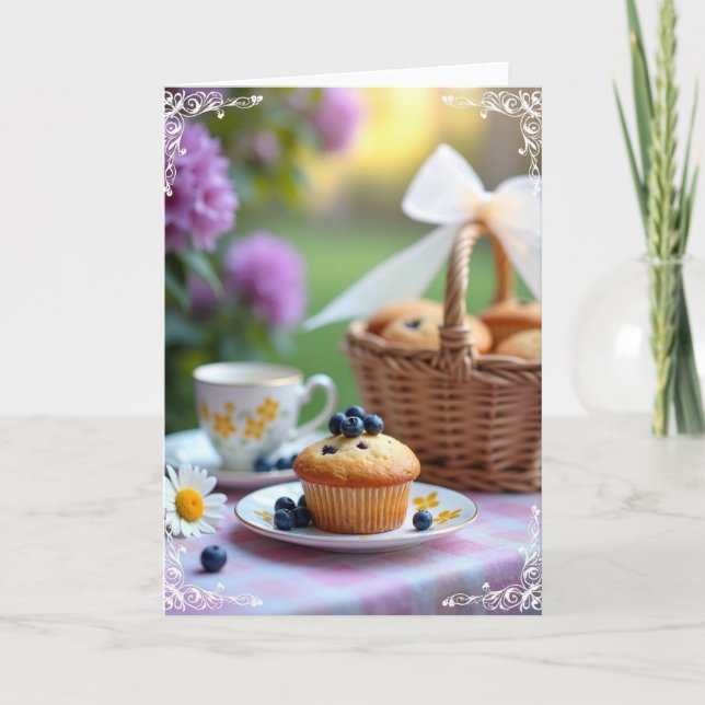Floral Teacup Birthday Card (Front)