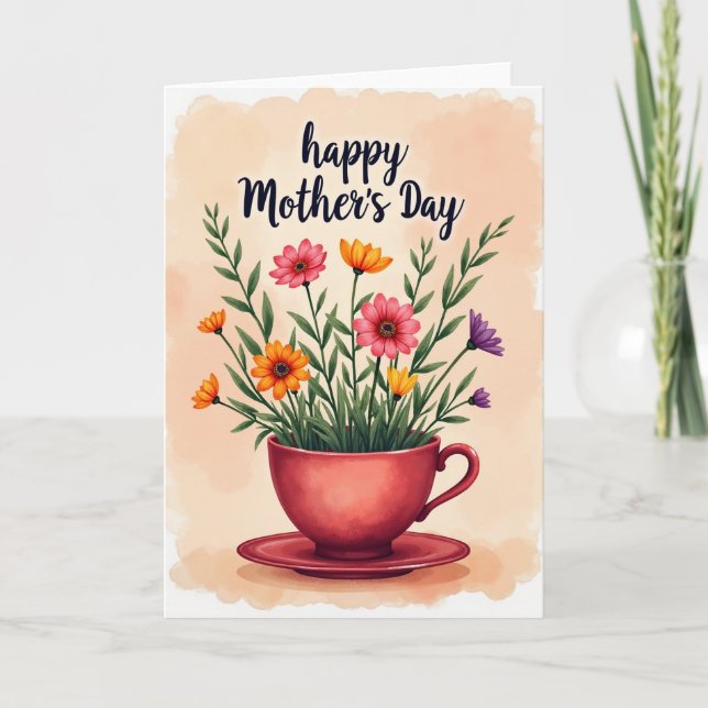 Floral Teacup Design Card (Front)