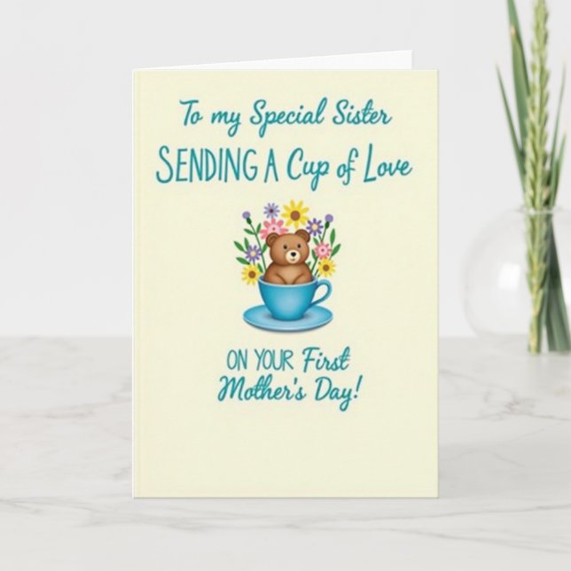 Floral Teacup Friend Card (Front)