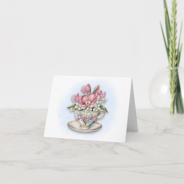 Floral Teacup Note Card (Front)