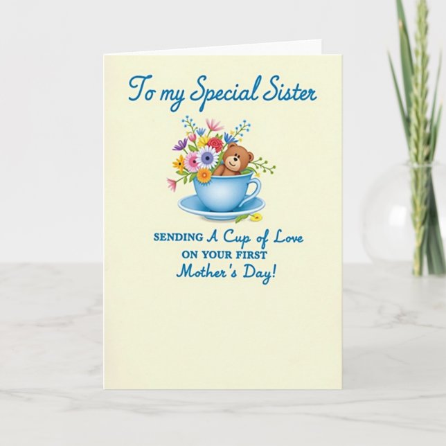 Floral Teacup Pattern Card (Front)