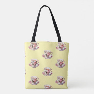 Floral Teacup Tote Bag