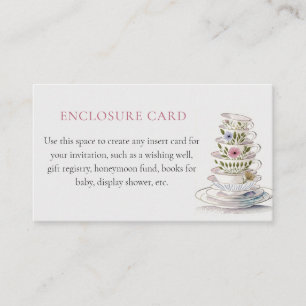 Floral Teacups Shower Enclosure Card