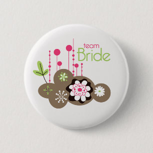 Floral Team Bride Button
