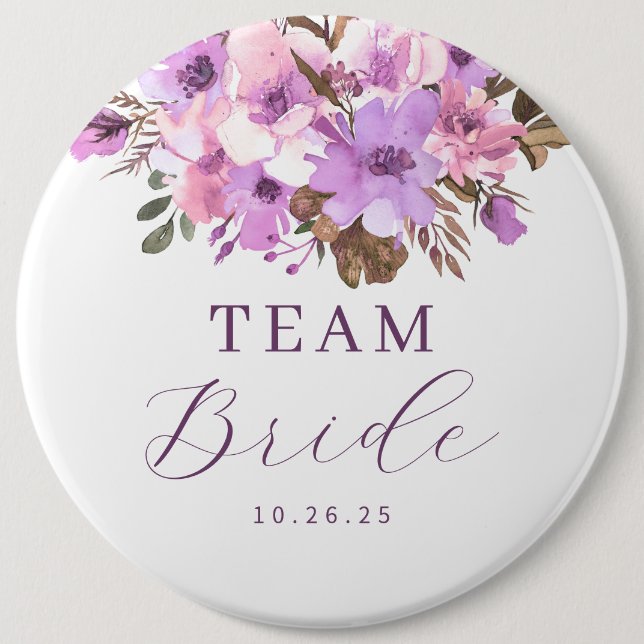 Floral Team Bride Button (Front)
