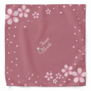 Floral Team Bride on rose gold Bandana