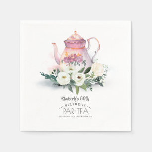 Floral Teapot Birthday Par-Tea Napkins