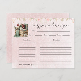 Floral Teapot Bridal Shower Tea Party Recipe Card