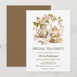 Floral Teapot Bridal Tea Party Bridal Shower Invitation