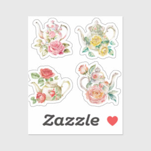 Floral Teapot Stickers
