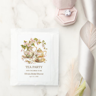 Floral Teapot Tea Party Bridal Shower  Bag Drink Mix