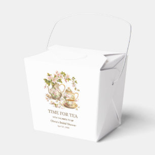 Floral Teapot Time for Tea Bridal Shower Favor Boxes