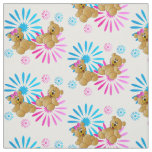 Floral Teddy Bear | Changeable Background Color Fabric