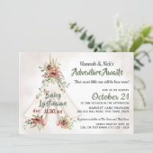Floral Teepee Boho Adventure Awaits Baby Shower  I Invitation (Standing Front)
