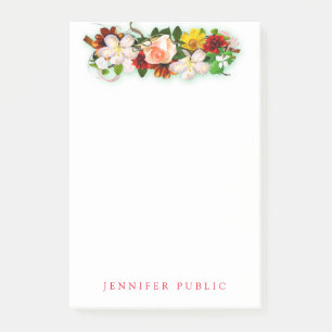 Floral Template Flower Bouquet Colorful Watercolor Post-it Notes