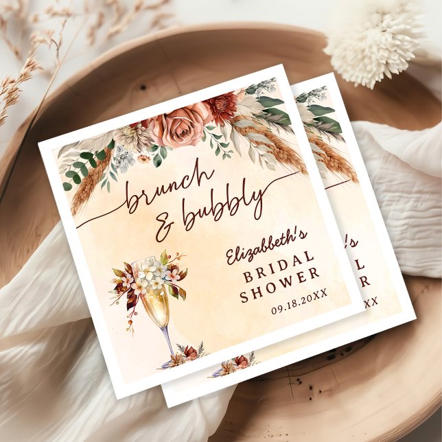 Floral Terracotta Boho Bridal Shower  Napkins (Creator Uploaded)