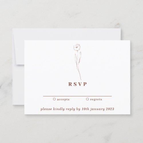 Floral Terracotta Boho Chic Kindly Reply Wedding Invitation