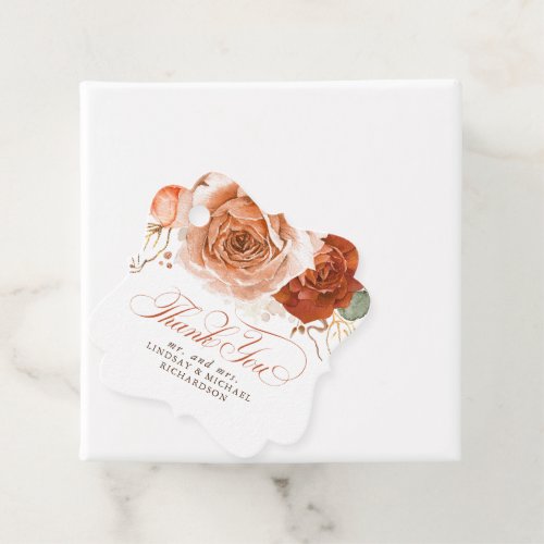 Floral Terracotta Boho Wedding Thank You Favor Tags