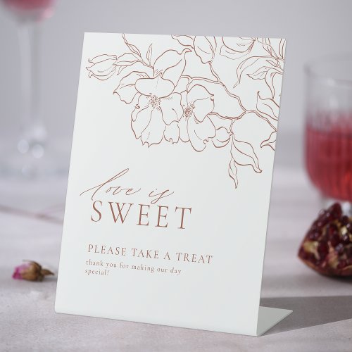 Floral terracotta Love is Sweet Wedding favor sign
