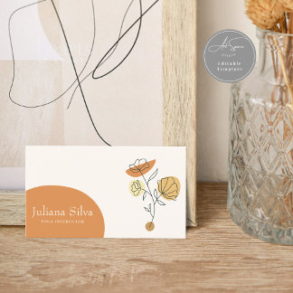 Floral Terracotta Minimalist Business Card