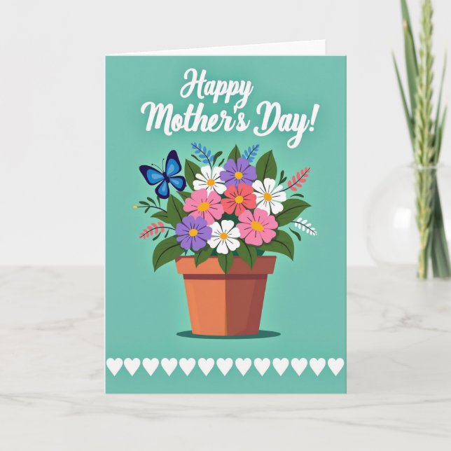 Floral Terracotta Mothers Day Card (Front)