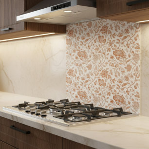 Floral Terracotta Toile Pattern Ceramic Tile