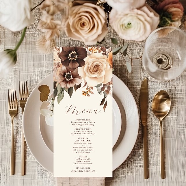 Floral Terracotta Wedding Menu (Creator Uploaded)