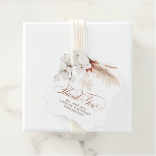 Floral Terracotta White Boho Wedding Thank You Favor Tags