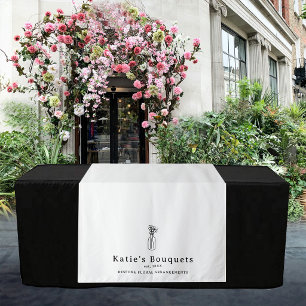 Floral Text Logo Table Runner Vendor Booth Display Tapestry