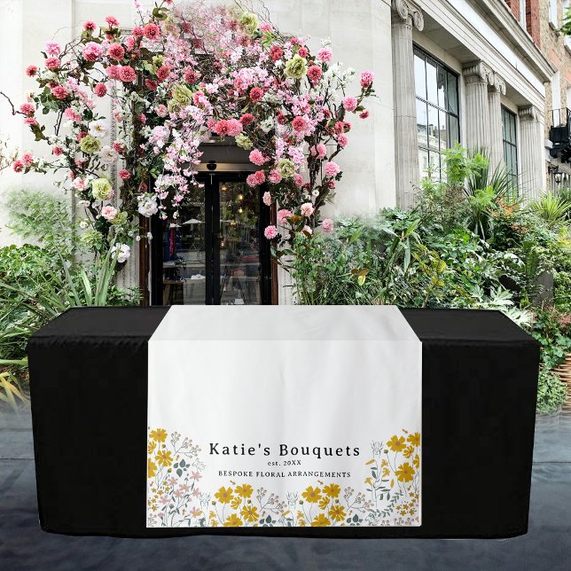 Floral Text Logo Table Runner Vendor Booth Display Tapestry (Floral Text Logo Table Runner Vendor Booth Display Tapestry)